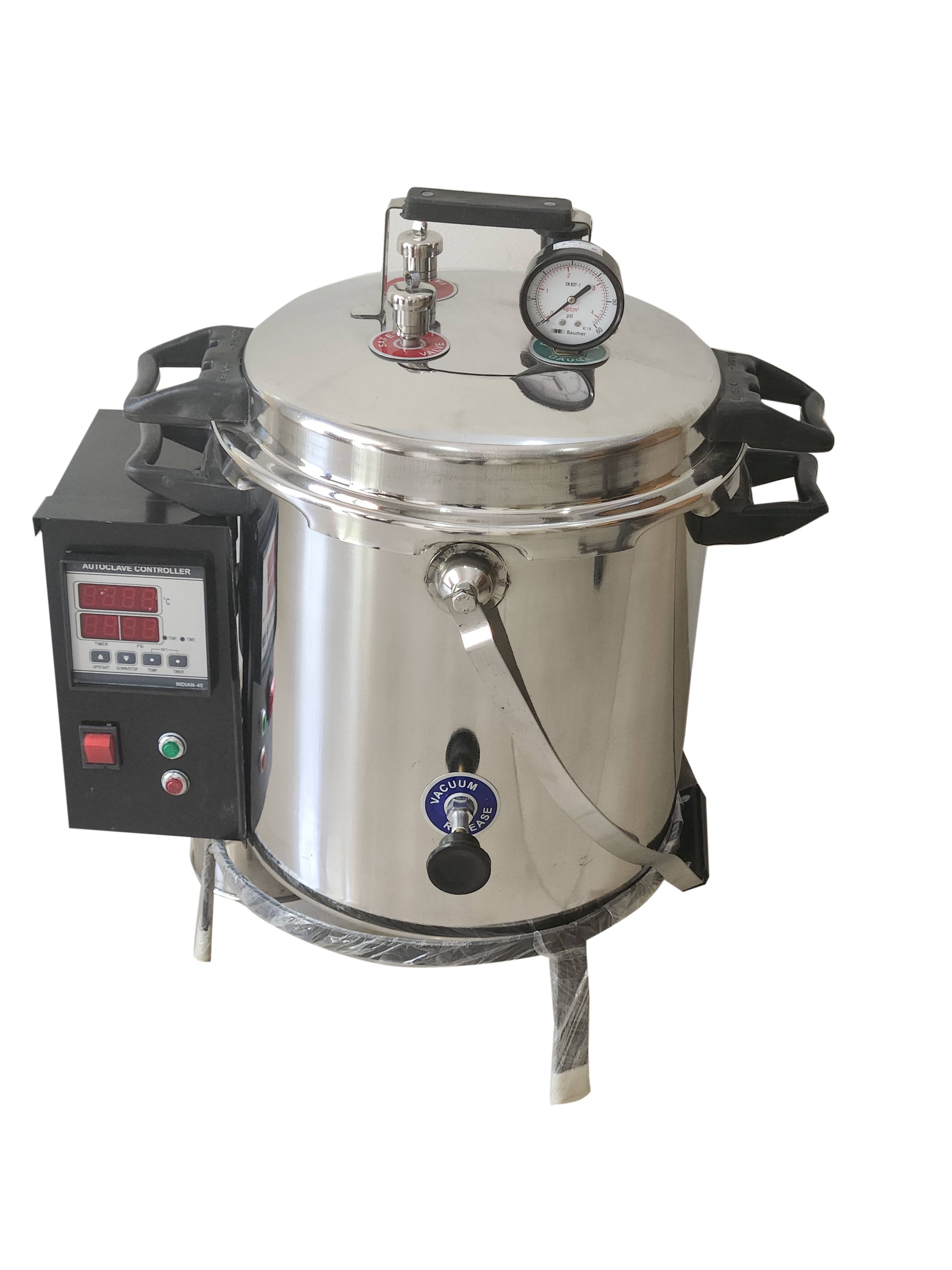 Autoclave Vertical Double wall SS Radial Locking with Digital controller. thumbnail 5