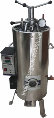 Autoclave Vertical Double wall SS Radial Locking with Digital controller. thumbnail 7